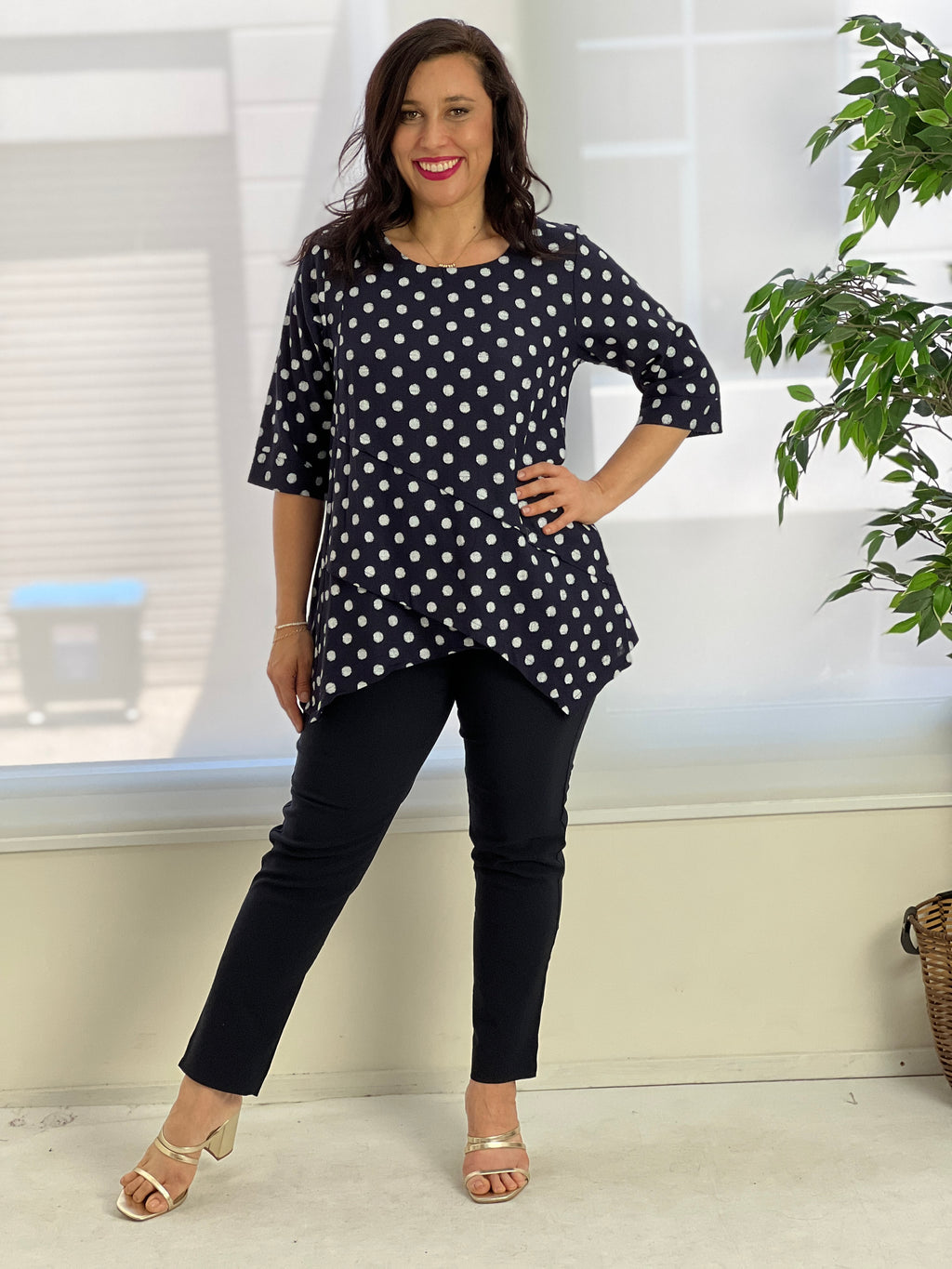 Karla Blue Floral Linen Top main image 1