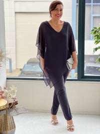 Nessa Charcoal Evening Top