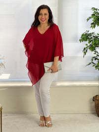 Nessa Red Evening Top