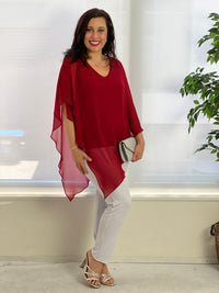 Nessa Red Evening Top