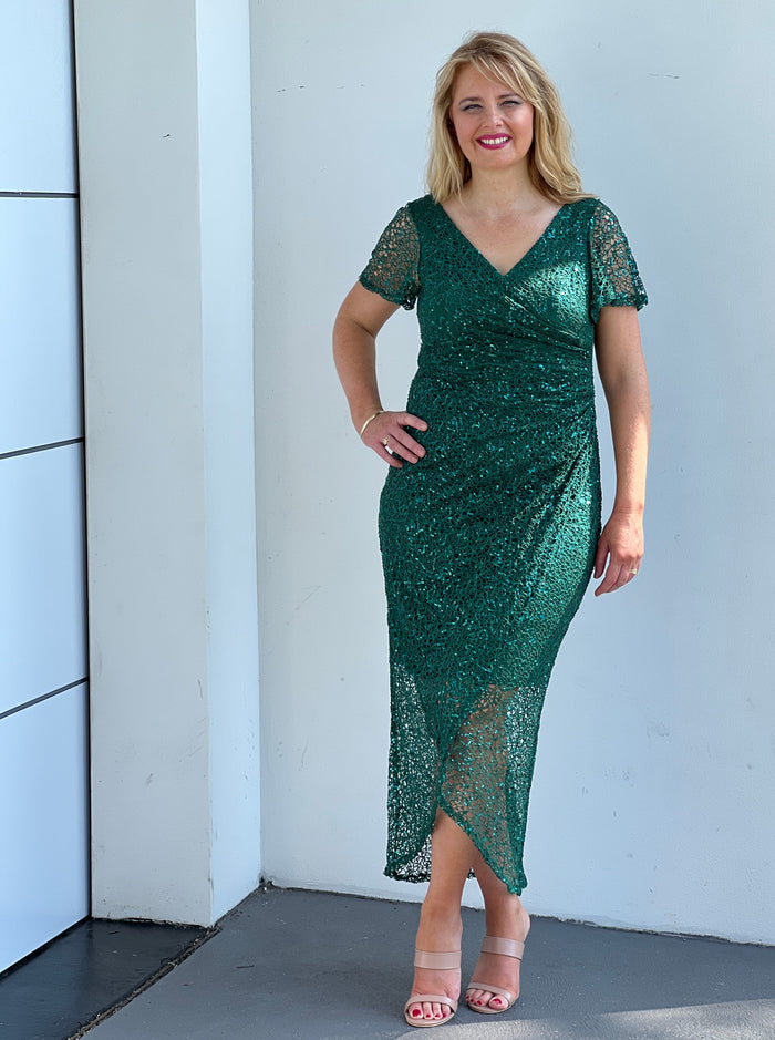 Alana Emerald Sequin Gown