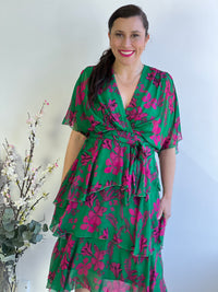 Desaily Green Silk Dress