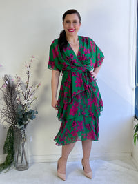 Desaily Green Silk Dress