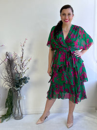 Desaily Green Silk Dress
