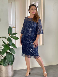 Dressxox DRESSES 10 Francis Navy Sequin Dress