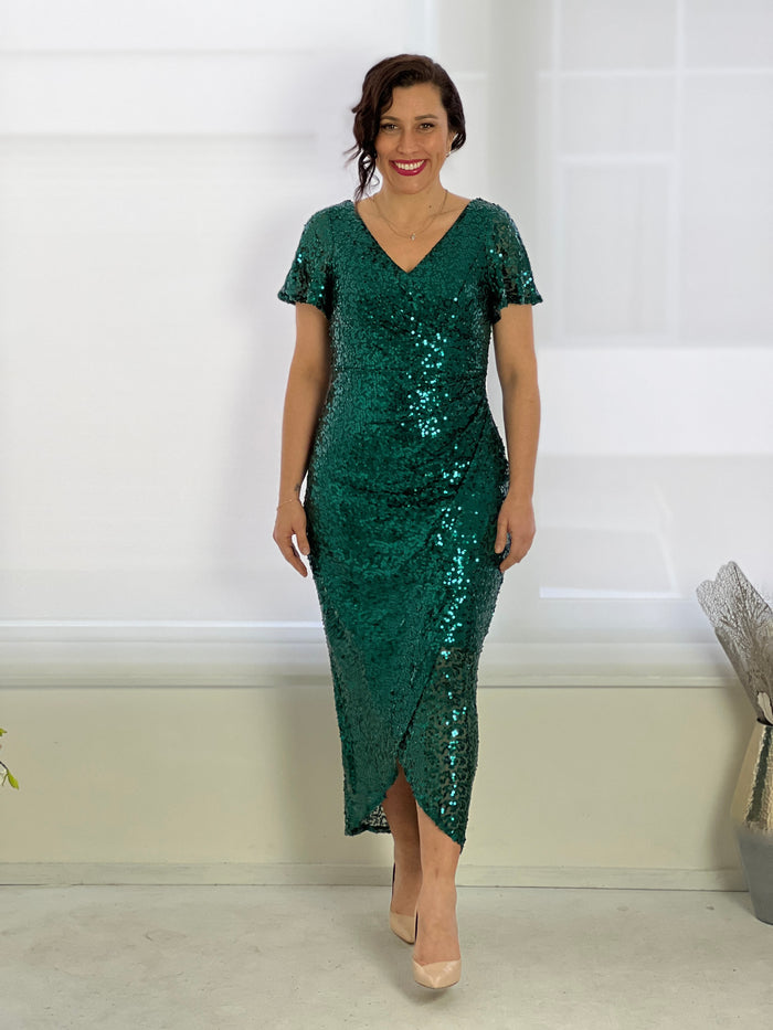 Finn Emerald Sequin Gown