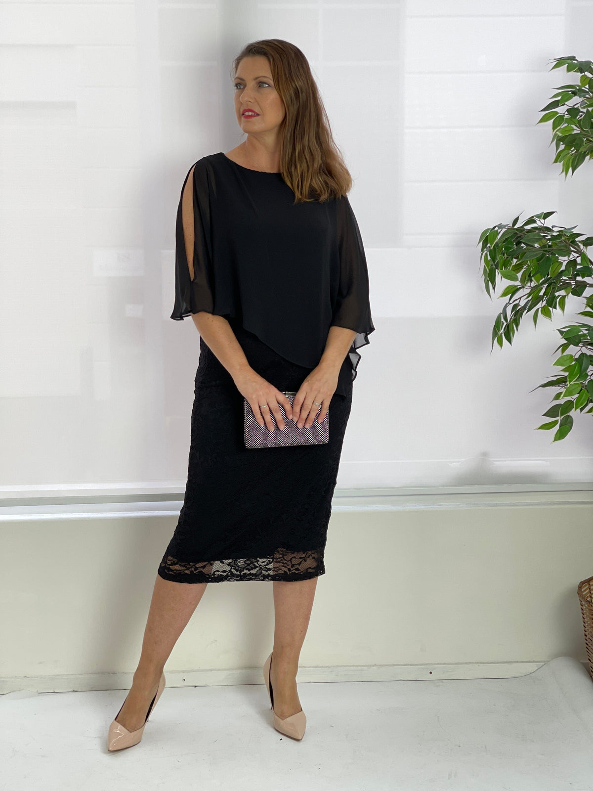 Four Girlz DRESSES Geraldine Black Lace Dress