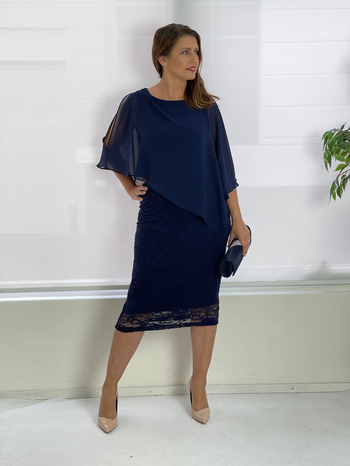 Four Girlz DRESSES Geraldine Navy Lace Dress