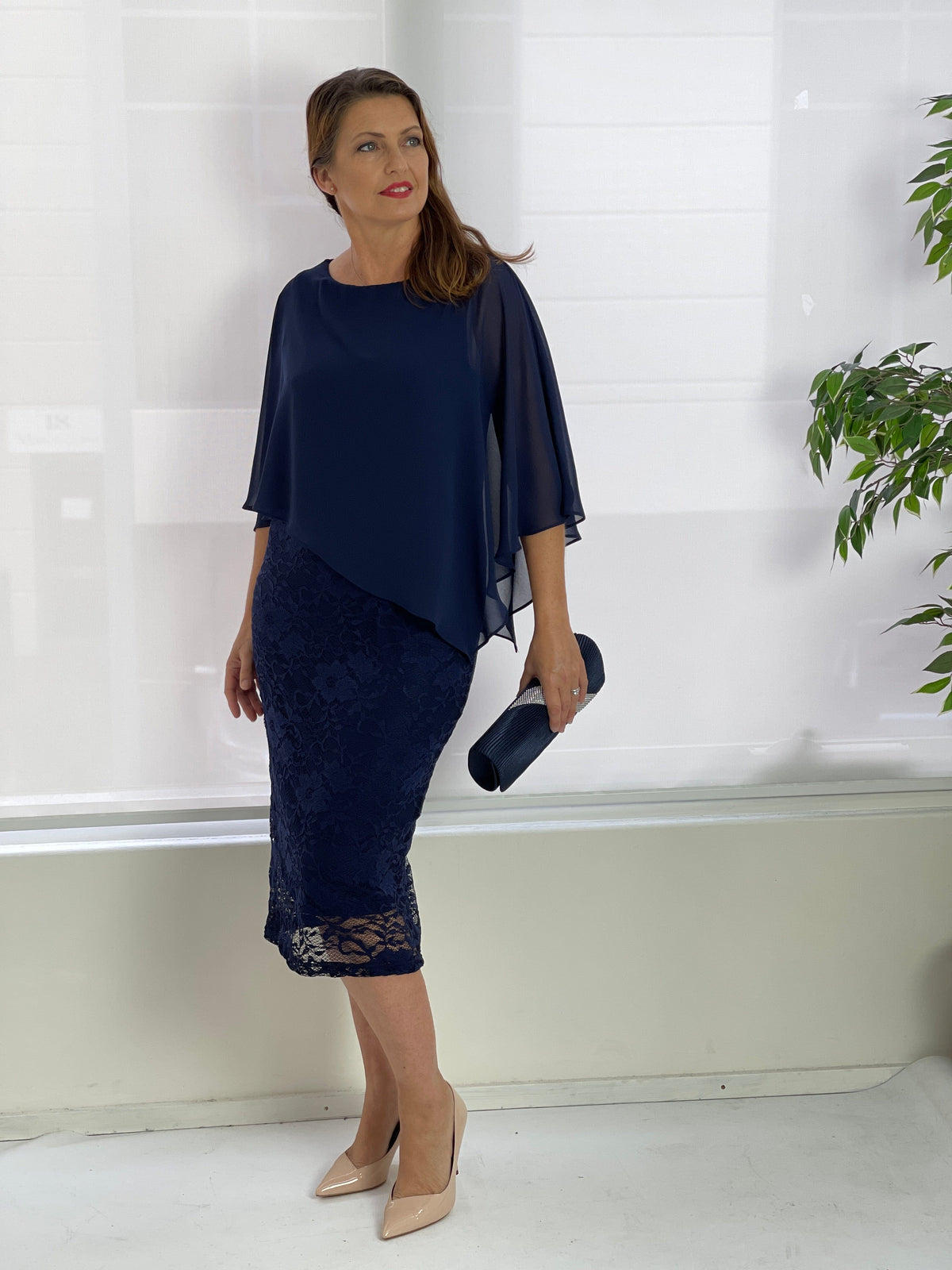 Four Girlz DRESSES Geraldine Navy Lace Dress