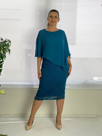 Four Girlz DRESSES Geraldine Teal Lace Dress