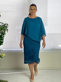 Four Girlz DRESSES Geraldine Teal Lace Dress