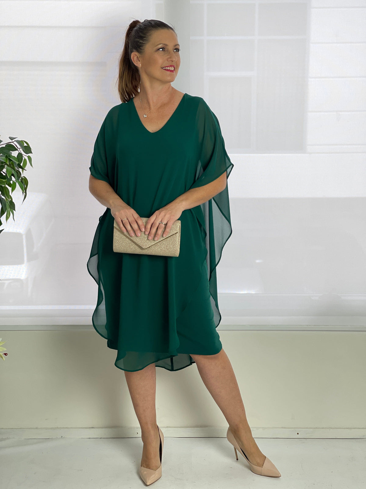 Four Girlz DRESSES Helena Emerald Evening Dress