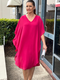 Four Girlz DRESSES Helena Fuchsia Evening Dress
