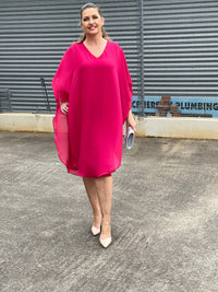 Four Girlz DRESSES Helena Fuchsia Evening Dress