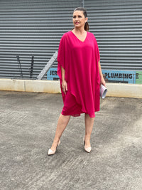Four Girlz DRESSES Helena Fuchsia Evening Dress