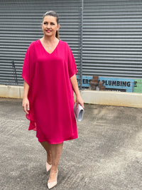 Four Girlz DRESSES Helena Fuchsia Evening Dress