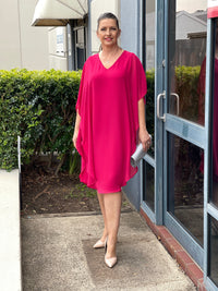 Four Girlz DRESSES Helena Fuchsia Evening Dress