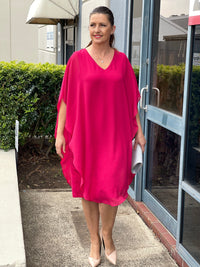 Four Girlz DRESSES Helena Fuchsia Evening Dress