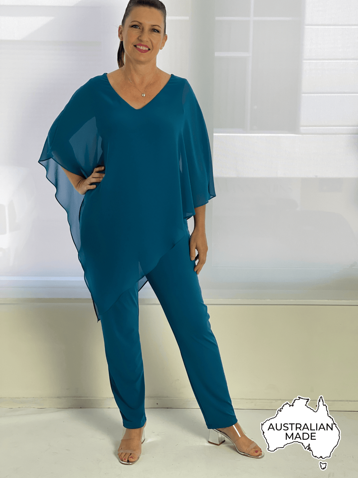 Four Girlz Separates 10 Juno Teal Jersey Pants