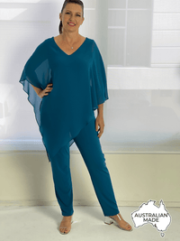 Four Girlz Separates 10 Juno Teal Jersey Pants