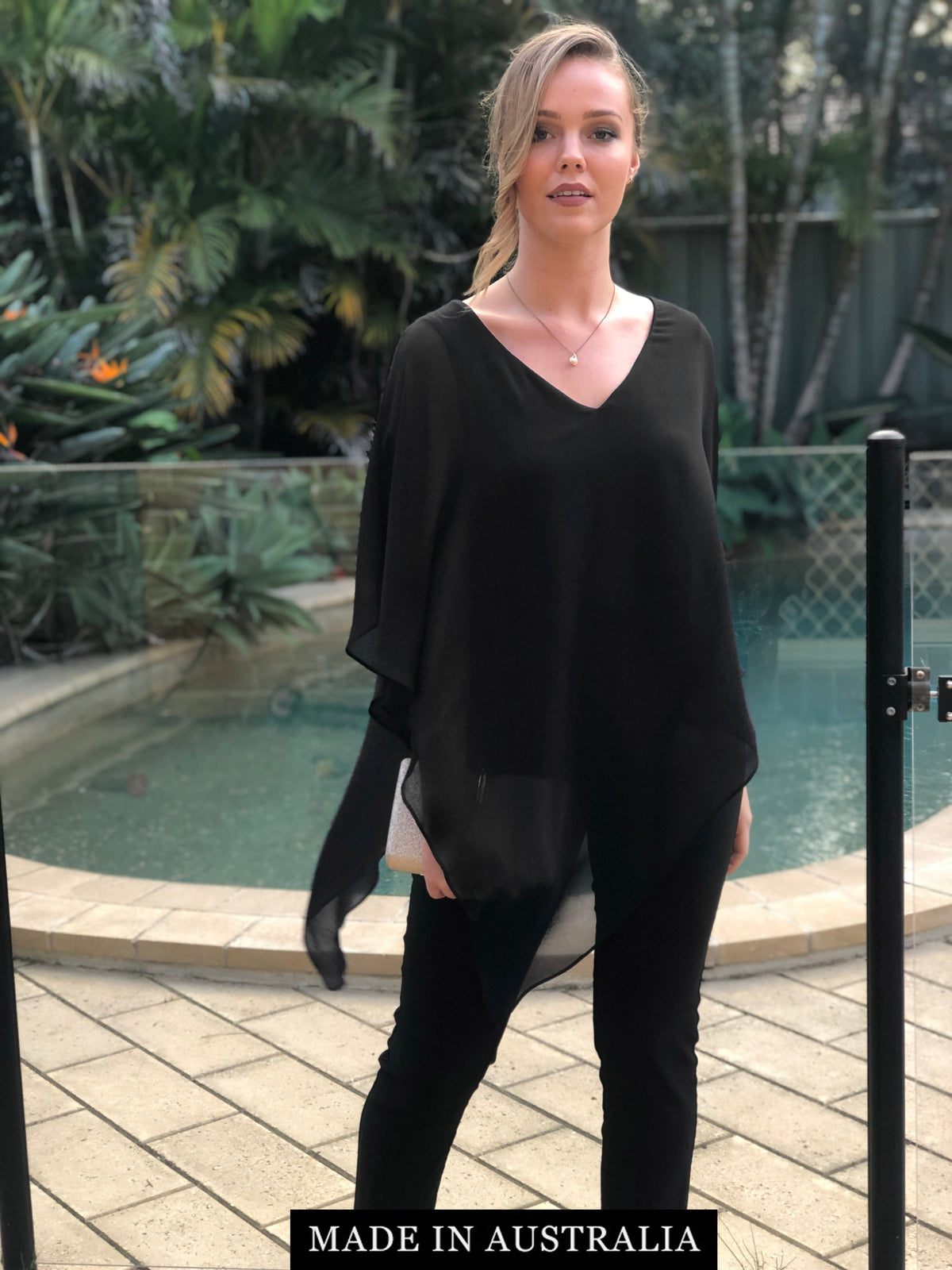 Four Girlz Separates 8 Nessa Black Evening Top