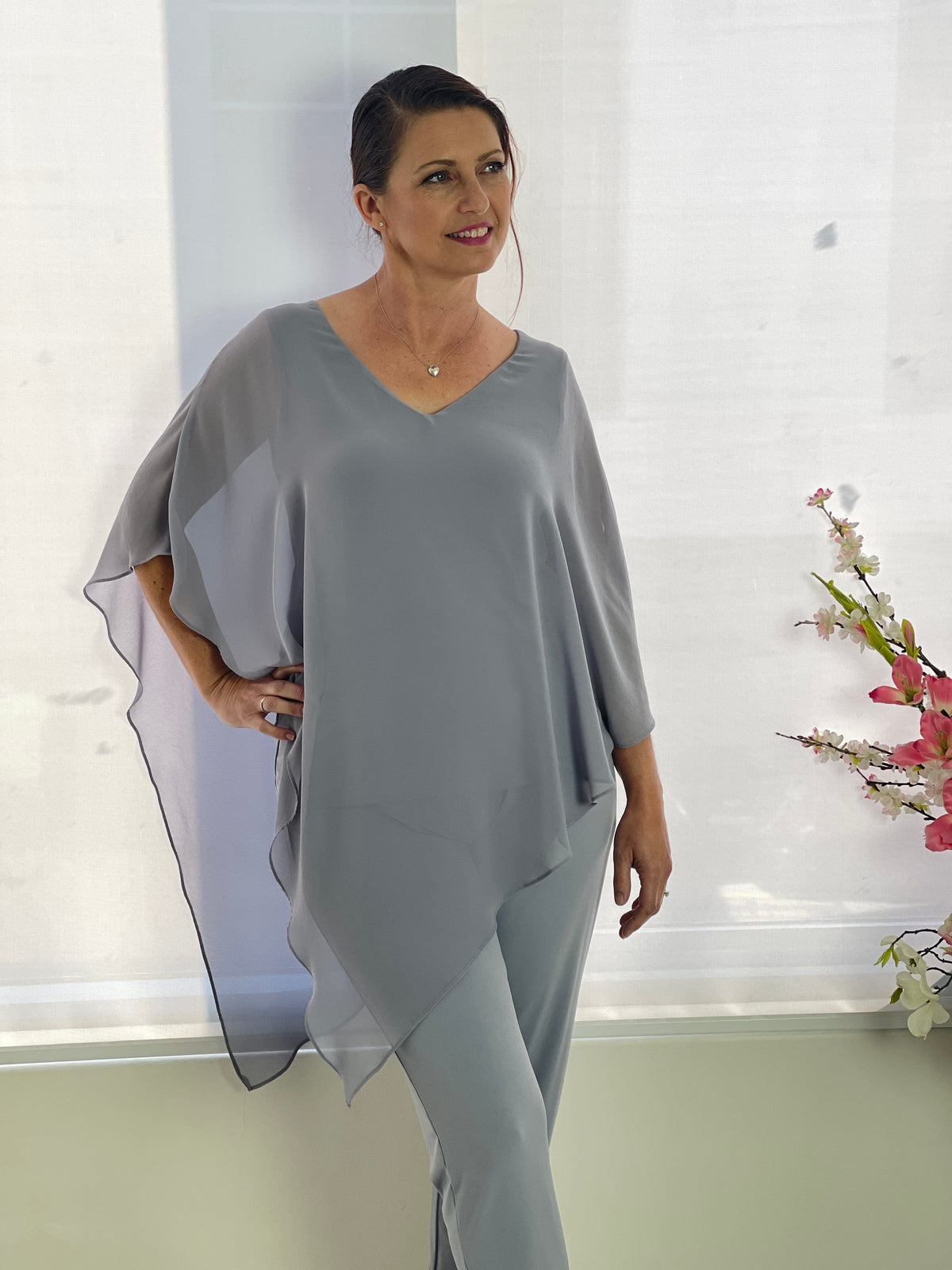 Four Girlz Separates 12 Nessa Silver Evening Top