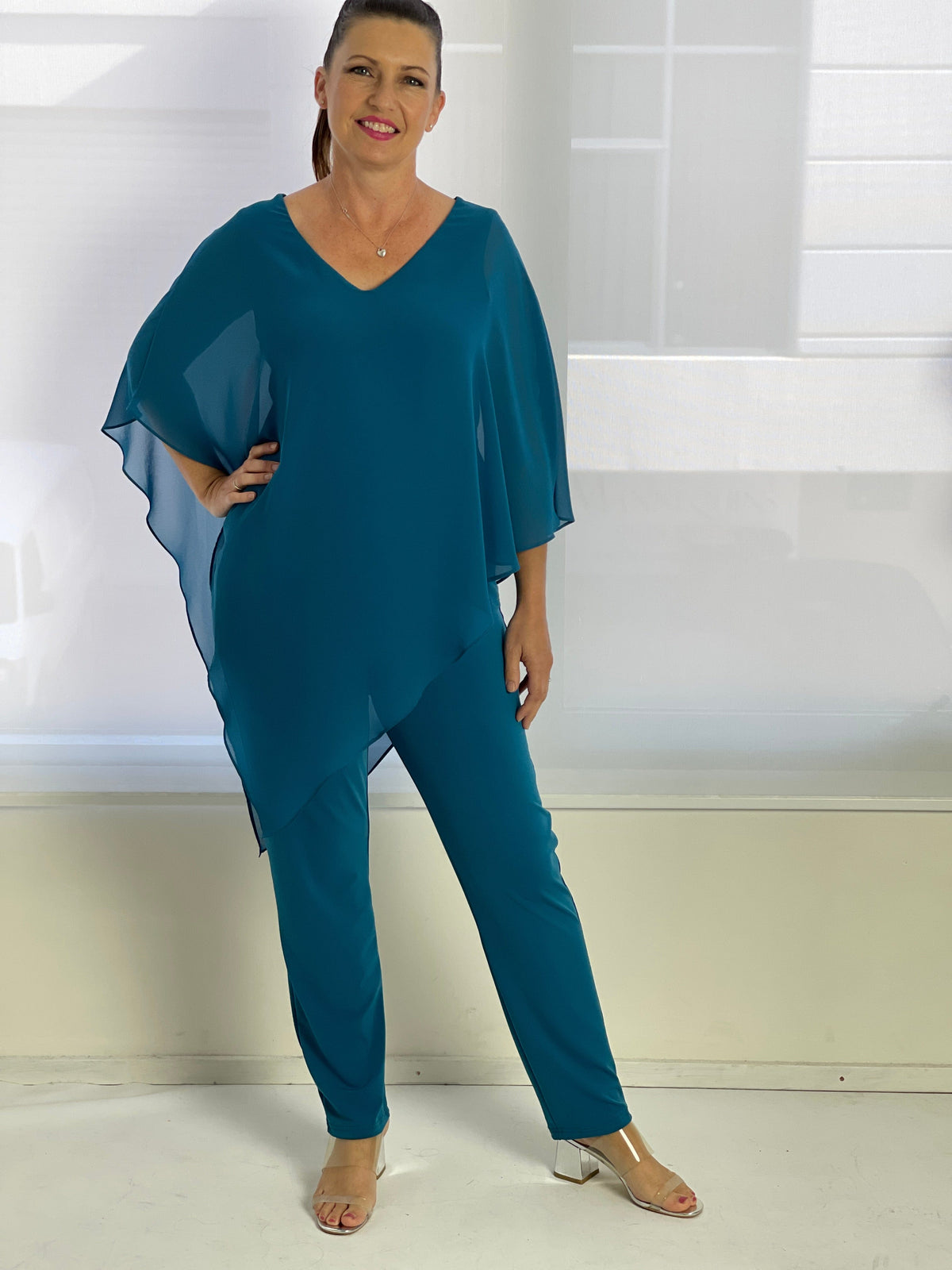 Four Girlz Separates Nessa Teal Evening Top