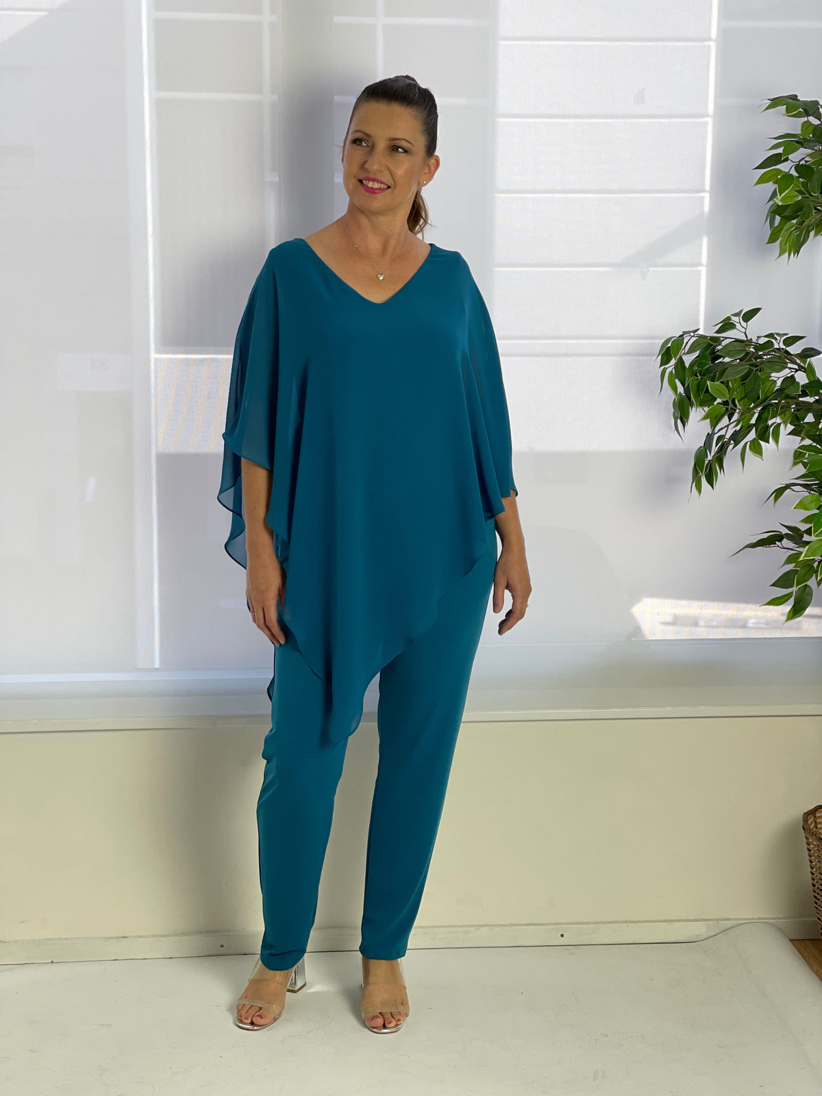 Four Girlz Separates Nessa Teal Evening Top