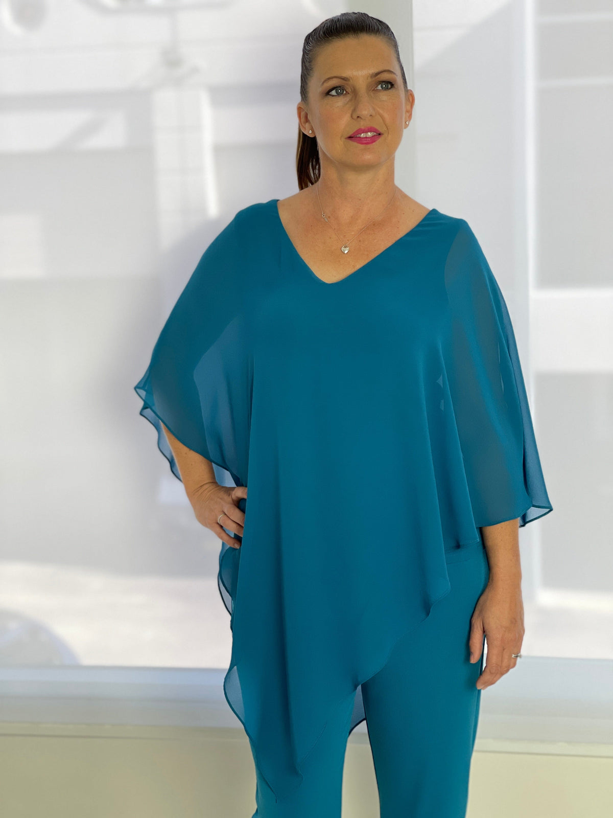 Four Girlz Separates Nessa Teal Evening Top