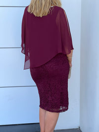 Geraldine Burgundy Lace Dress