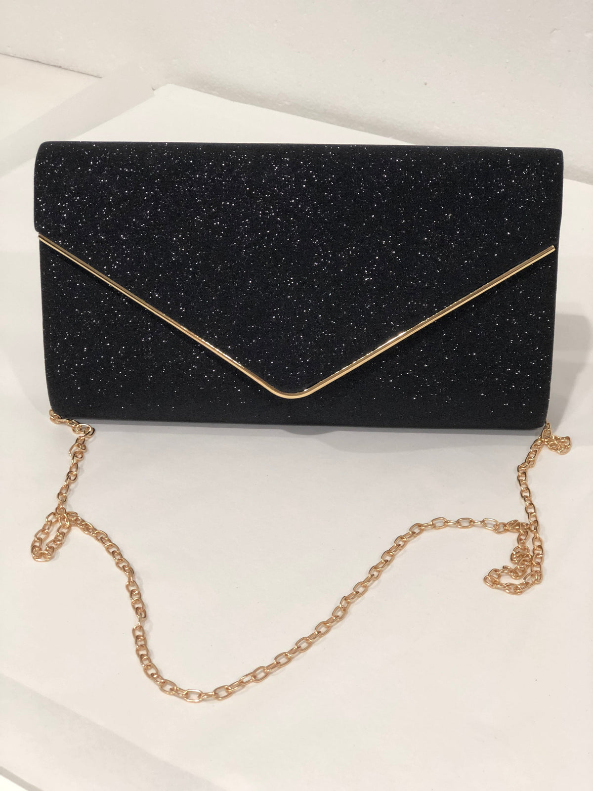 Hand Picked By Dressxox Accessories One Size Claren Black Glitter Clutch