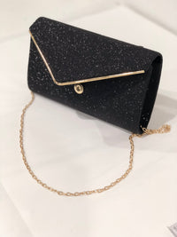 Hand Picked By Dressxox Accessories One Size Claren Black Glitter Clutch