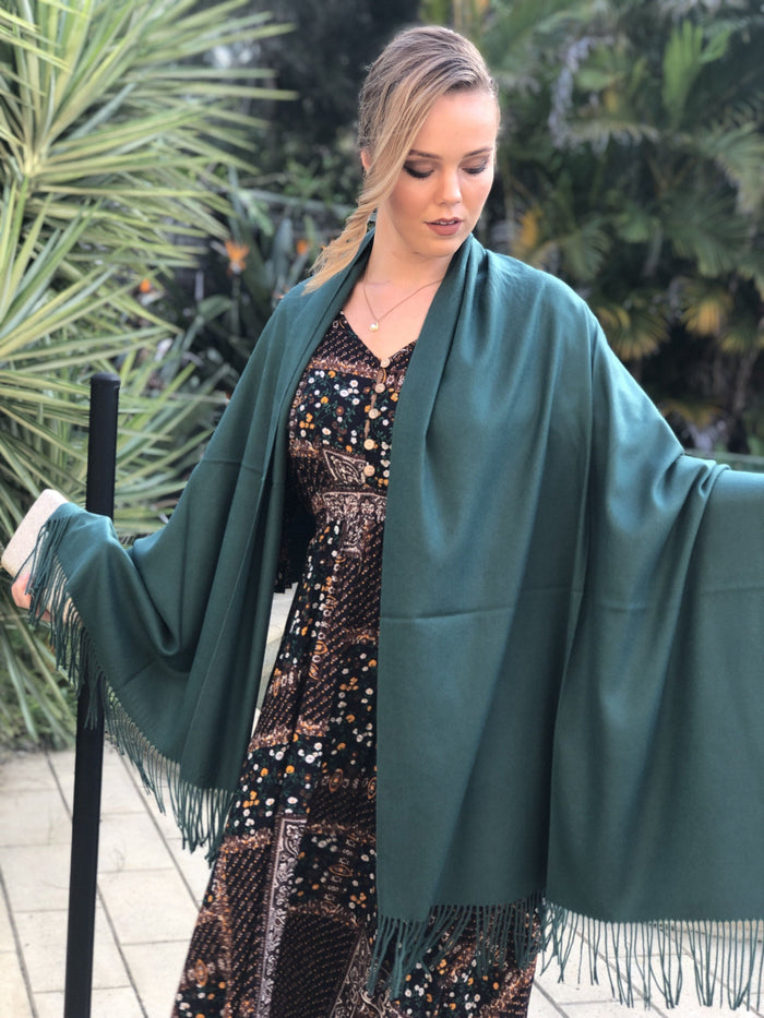 Hand Picked By Dressxox Accessories Emerald Trent Fringe Shawl