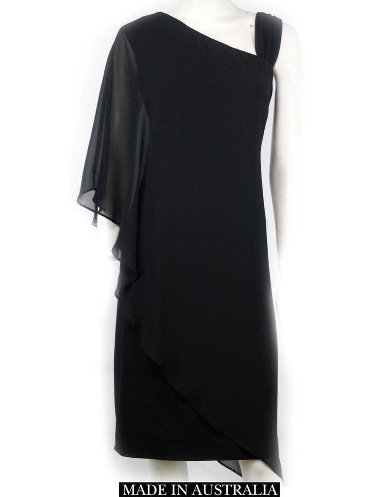 Hand Picked By Dressxox DRESSES Wangari Black Asymmetric Elegant Dress