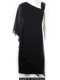 Hand Picked By Dressxox DRESSES Wangari Black Asymmetric Elegant Dress