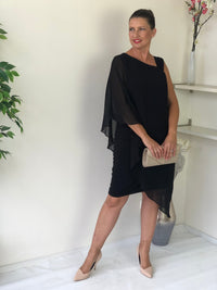 Hand Picked By Dressxox DRESSES Wangari Black Asymmetric Elegant Dress