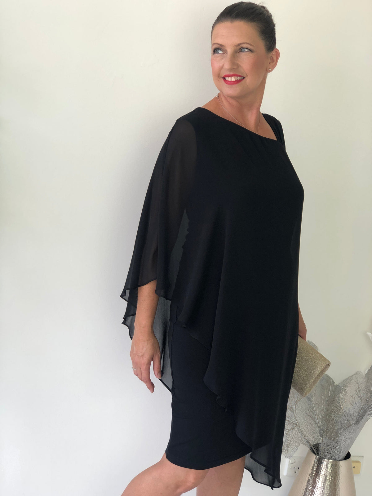 Hand Picked By Dressxox DRESSES Wangari Black Asymmetric Elegant Dress