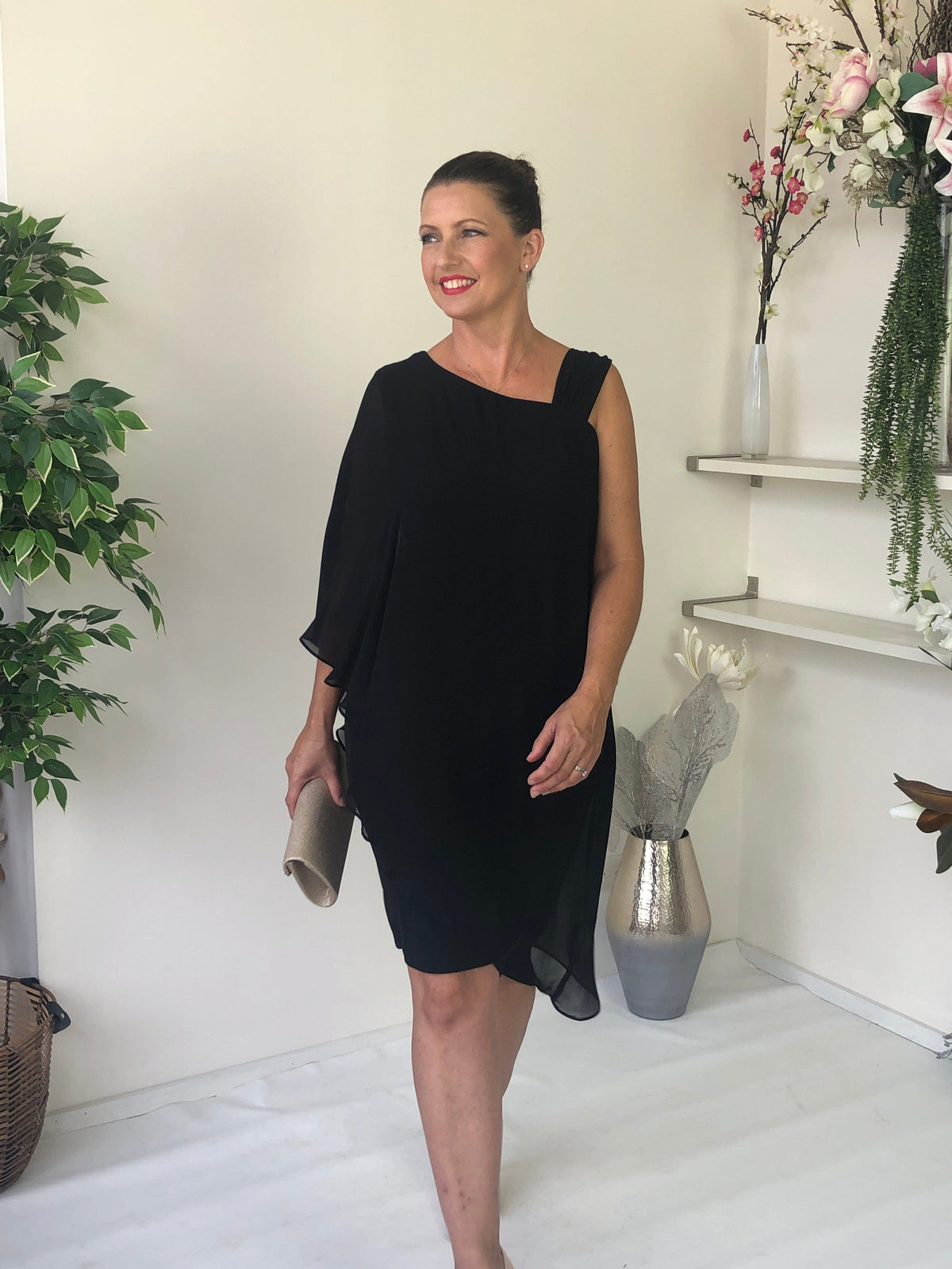 Hand Picked By Dressxox DRESSES Wangari Black Asymmetric Elegant Dress