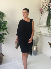 Hand Picked By Dressxox DRESSES Wangari Black Asymmetric Elegant Dress