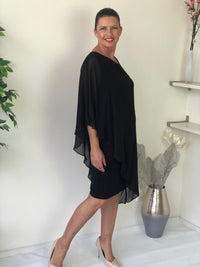 Hand Picked By Dressxox DRESSES Wangari Black Asymmetric Elegant Dress