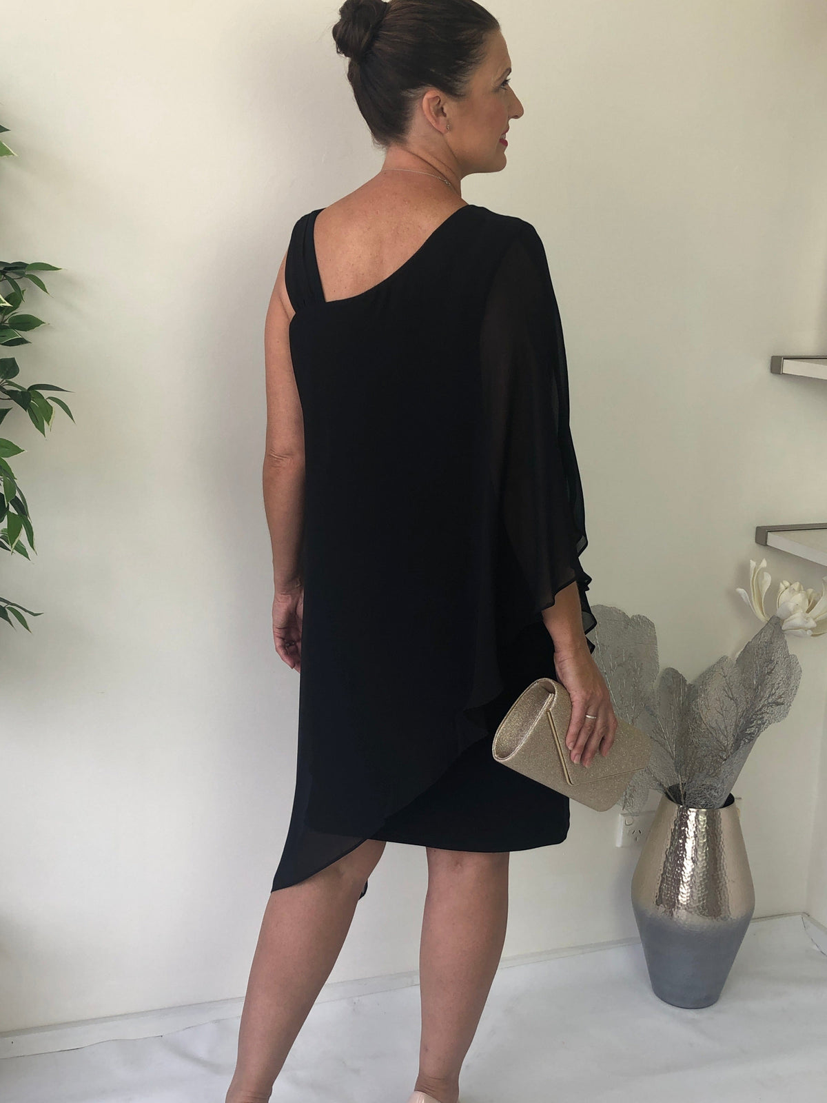Hand Picked By Dressxox DRESSES Wangari Black Asymmetric Elegant Dress