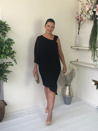 Hand Picked By Dressxox DRESSES Wangari Black Asymmetric Elegant Dress