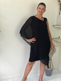 Hand Picked By Dressxox DRESSES Wangari Black Asymmetric Elegant Dress