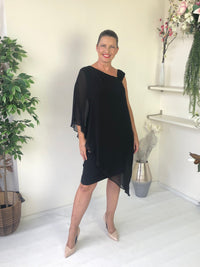 Hand Picked By Dressxox DRESSES Wangari Black Asymmetric Elegant Dress
