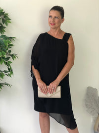 Hand Picked By Dressxox DRESSES Wangari Black Asymmetric Elegant Dress