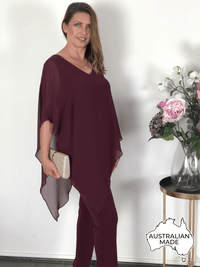 Hand Picked By Dressxox Separates 8 Nessa Burgundy Layered Top