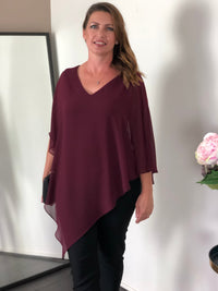 Hand Picked By Dressxox Separates Nessa Burgundy Layered Top