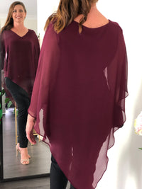 Hand Picked By Dressxox Separates Nessa Burgundy Layered Top
