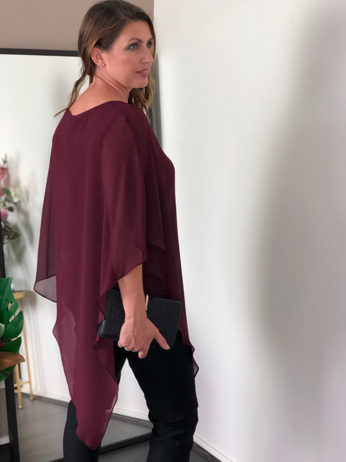 Hand Picked By Dressxox Separates Nessa Burgundy Layered Top