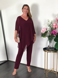 Hand Picked By Dressxox Separates Nessa Burgundy Layered Top